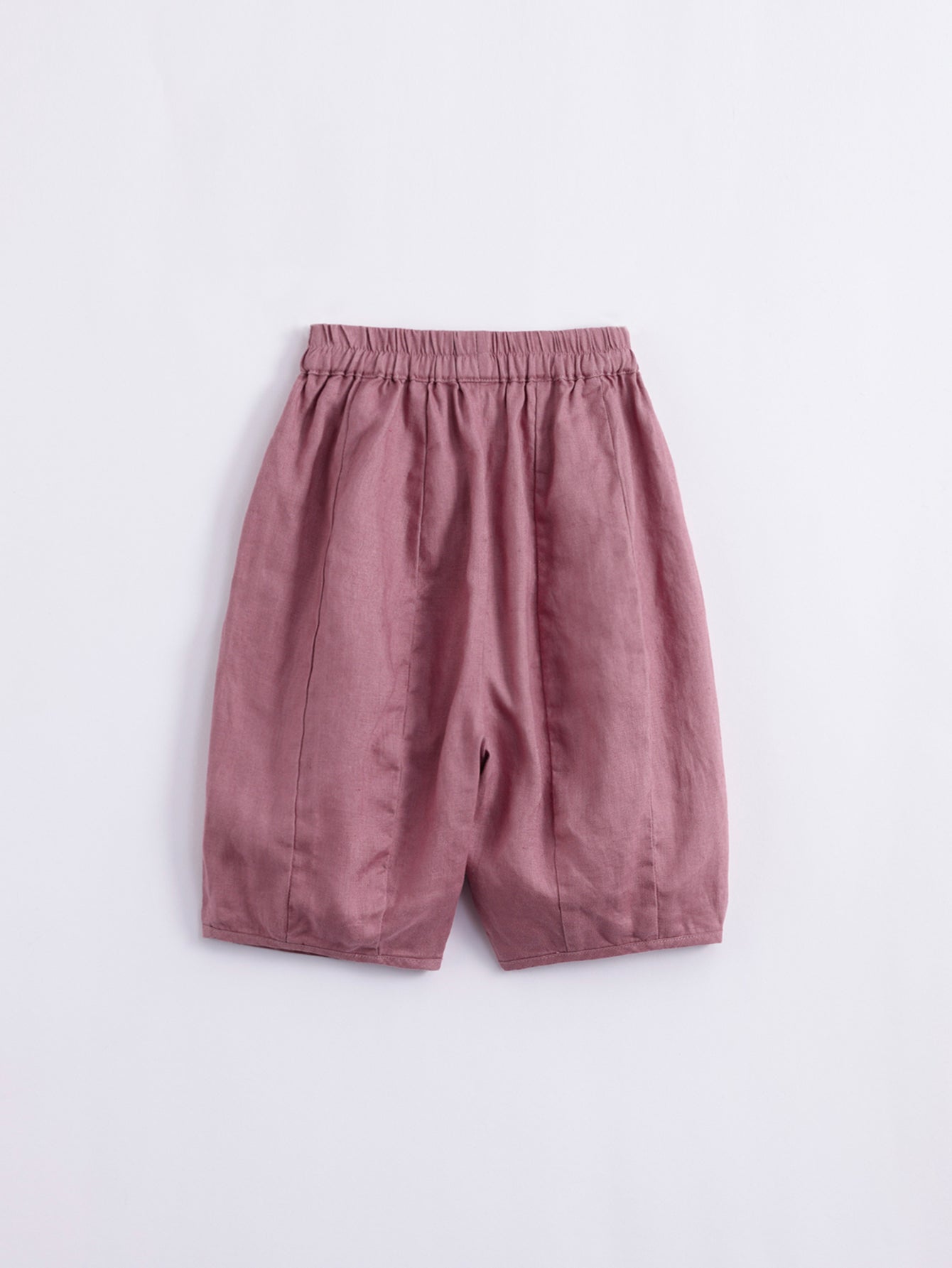 Kids Natural Linen Lantern Cropped Pants