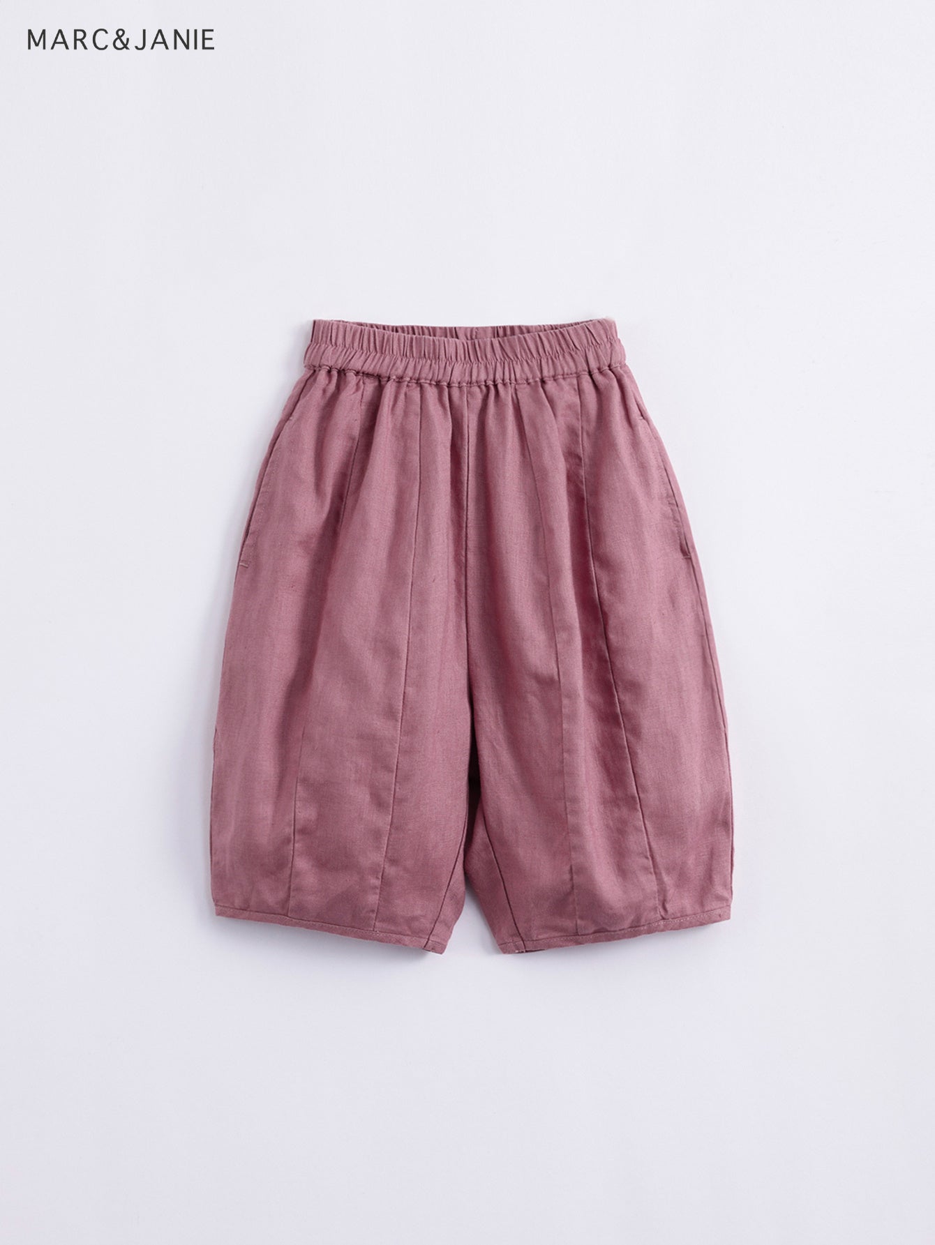 Kids Natural Linen Lantern Cropped Pants