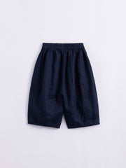 Kids Natural Linen Lantern Cropped Pants