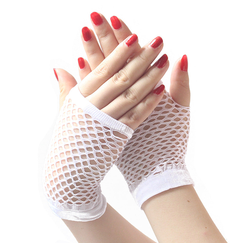 Short Fishnet Mitt Women's Gloves Y2K Decoration