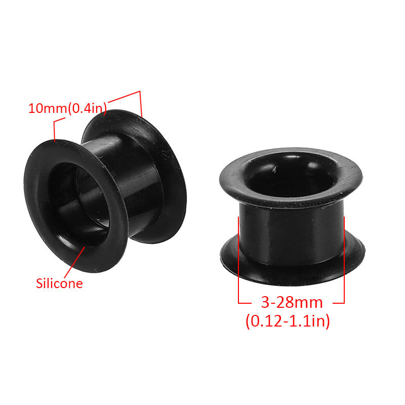 2pcs Silicone Double Flared Ear Tunnel Plugs 3mm-28mm