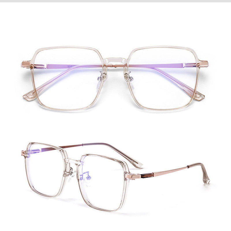 Square Anti Light Glasses For Women Men Students Jelly Nearsighted Myopia