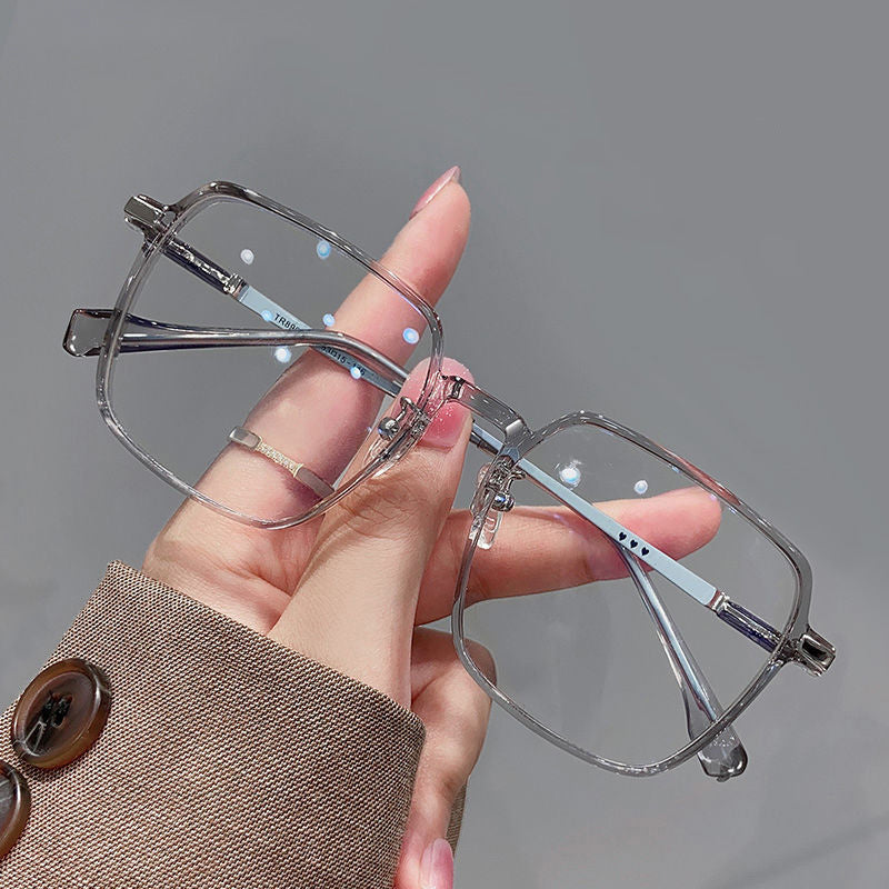 Square Anti Light Glasses For Women Men Students Jelly Nearsighted Myopia