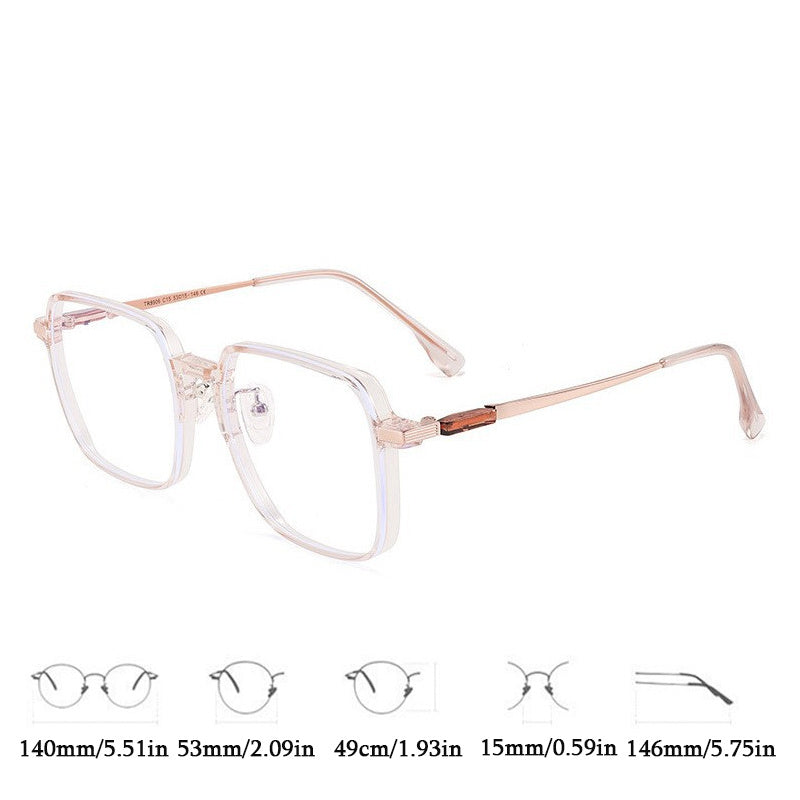 Square Anti Light Glasses For Women Men Students Jelly Nearsighted Myopia