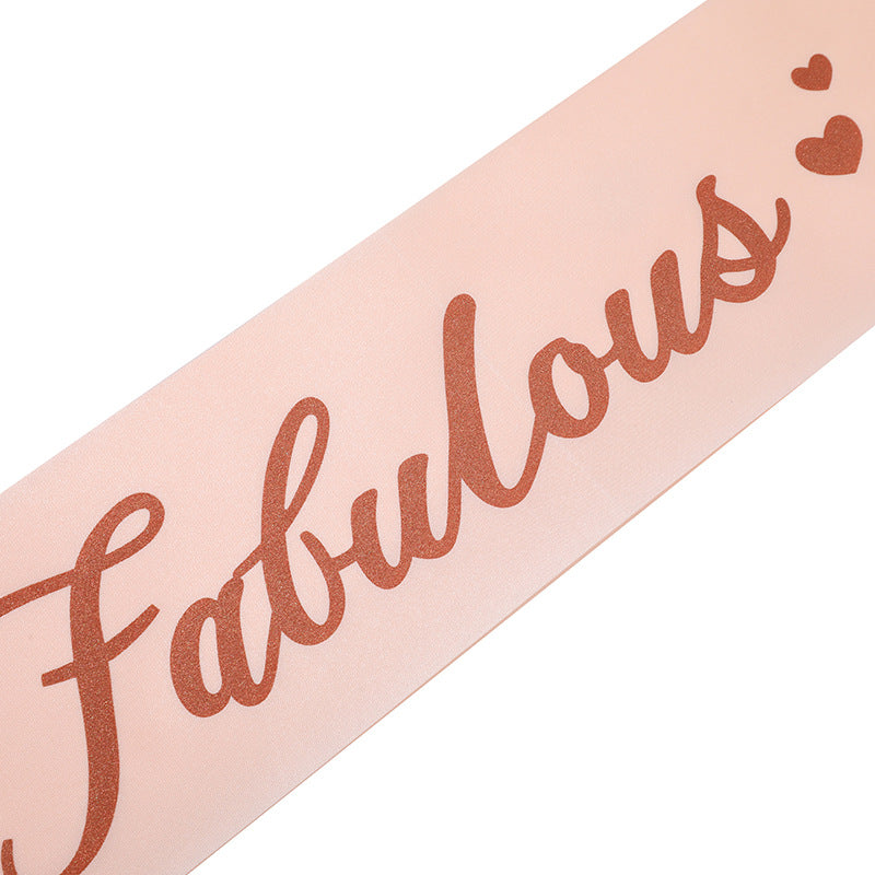 Rose Golden Birthday Shoulder Strap Ribbon Party Decoration