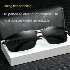 Men's Driving Sunglasses Anti Polarized Fishing Glasses With Zipper Case