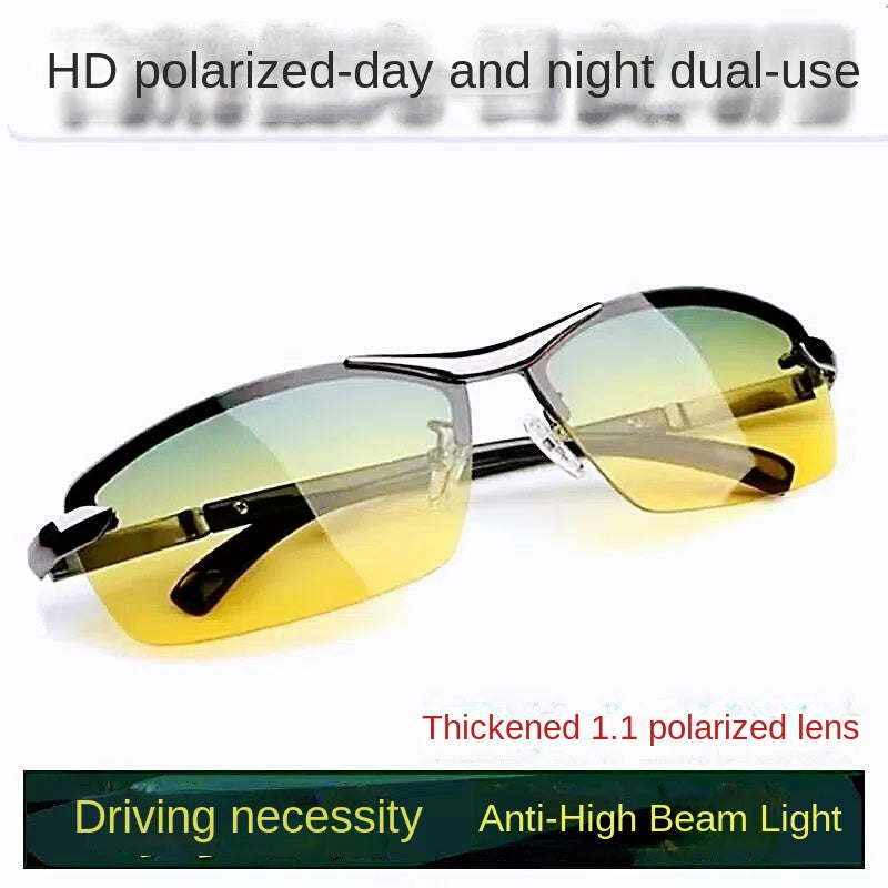 Men's Driving Sunglasses Anti Polarized Fishing Glasses With Zipper Case