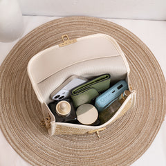 Straw Crossbody Bag Chain Shoulder Bag Tassel Beach Bag