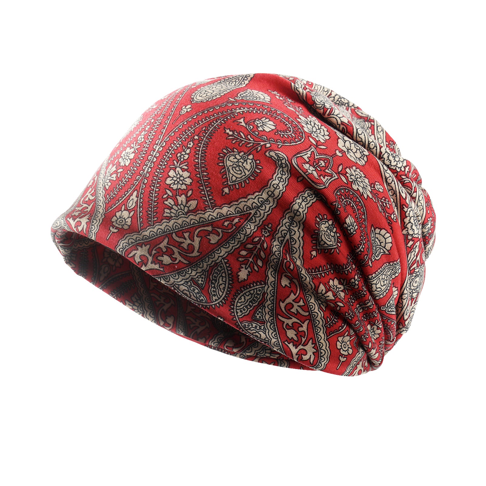 Boho Print Beanie Lightweight Elastic Skull Cap Women's Baggy Slouchy Chemo Cap