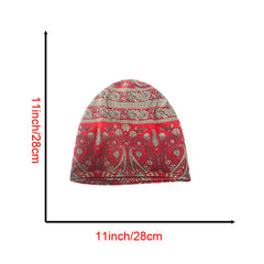 Boho Print Beanie Lightweight Elastic Skull Cap Women's Baggy Slouchy Chemo Cap