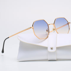 Polygonal Sunglasses Retro Gradient Metal UV400