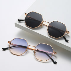 Polygonal Sunglasses Retro Gradient Metal UV400