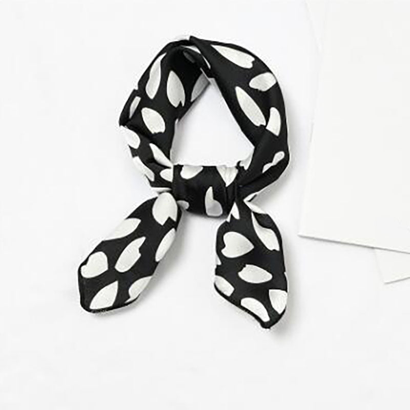 Polka Dot Pattern Satin Bandana Neckerchief Women Silk Head Wrap