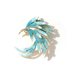Gradient Phoenix Feather Enamel Brooch for Men