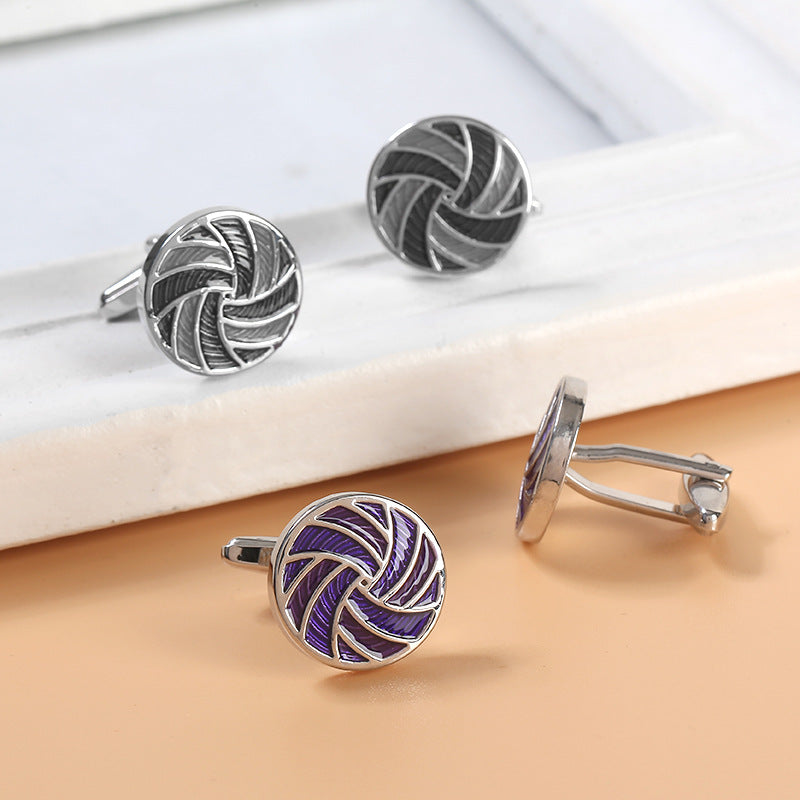 Round Gradient French Cufflinks Men's Shirt Sleeve Studs