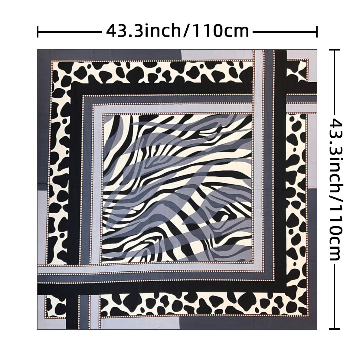 Vintage Geometric Print Square Scarf Floral Shawl Women Casual Head Wrap