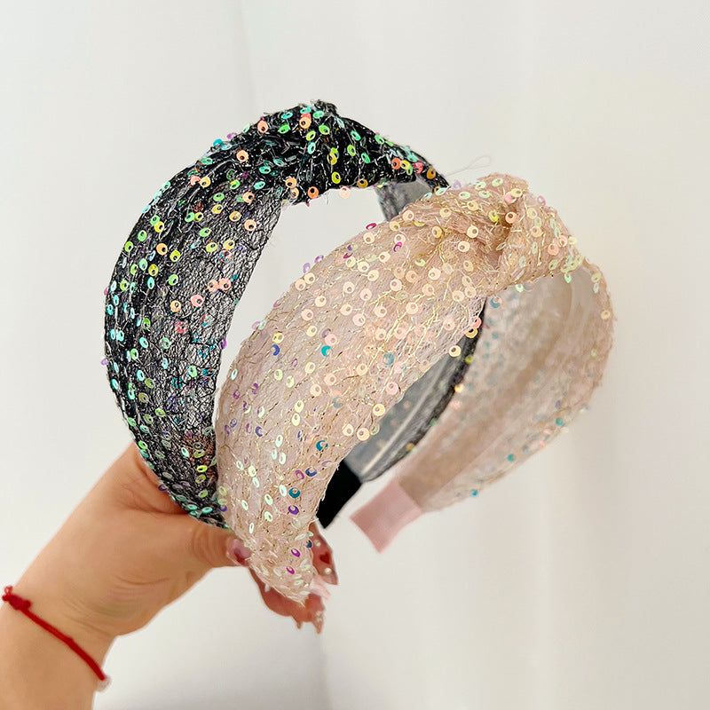 Sweet Mesh Knotted Headband Wide Brim Hair Band