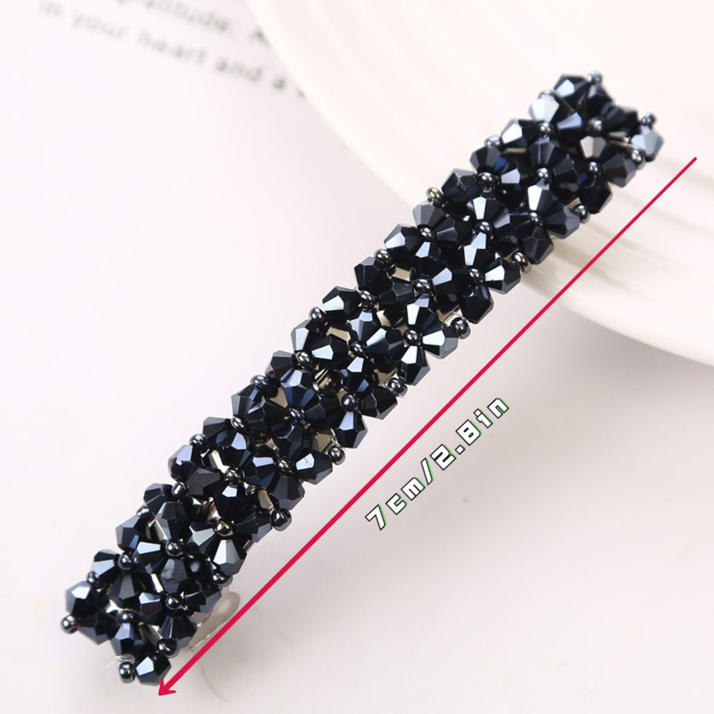 Crystal Beaded Hair Pin Snap Clip for Hair Bangs