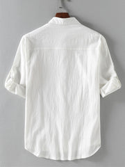 Men's Linen Short Sleeve Shirt for Summer Casual Wear