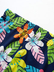 2pcs Girls Floral Print Leggings Comfortable Casual Pants Kids