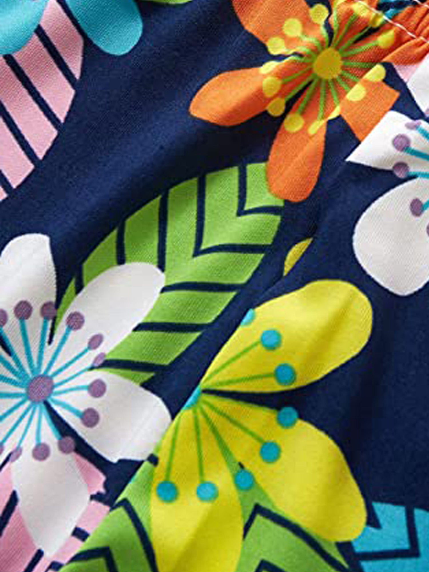2pcs Girls Floral Print Leggings Comfortable Casual Pants Kids