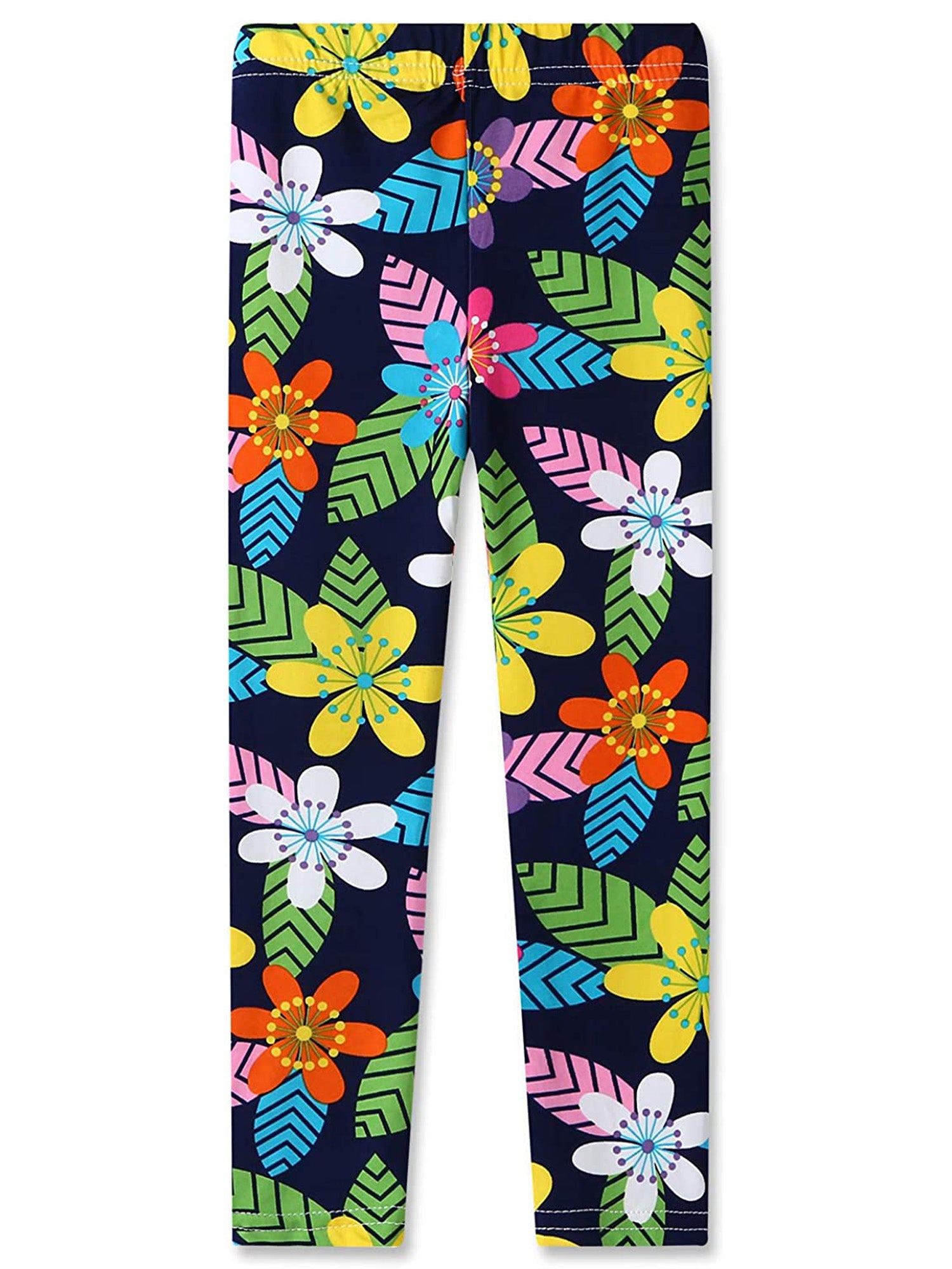 2pcs Girls Floral Print Leggings Comfortable Casual Pants Kids