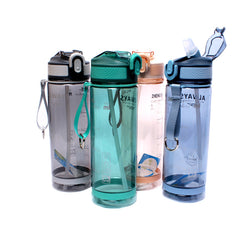 800ml Transparent Water Bottle with Straw for Outdoor Sports
