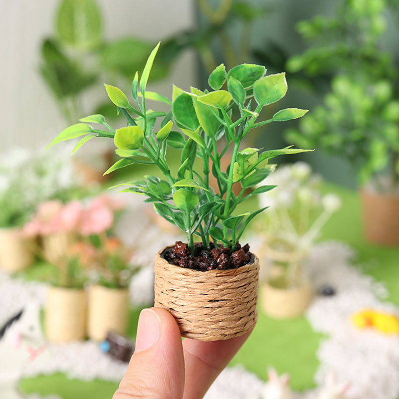 1:12 Dollhouse Mini Tree Potted Green Plant Doll House Furniture Home Decor