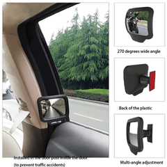 270&deg; Wide Angle Car Rear Magnet Mirror - Eliminate Blind Spots