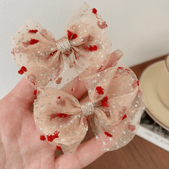 2PCS Mesh Bowknot Hair Tie for Kids and Women