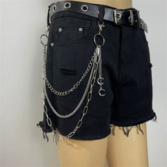 Punk Steel Keychains Chain Moon Star Rivets Skull Accessories