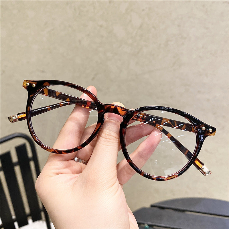Anti Light Glasses for Men Women Students Rivet Decor Spectacles Frame