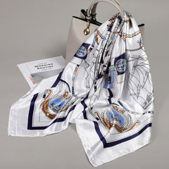 Large Square Scarf Silk Bandana Neckerchief Hair Accessories