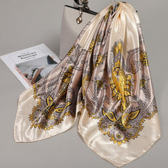 Large Square Scarf Silk Bandana Neckerchief Hair Accessories