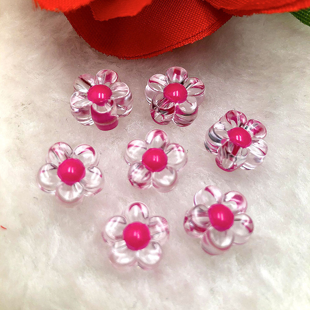 50pcs Acrylic Flower Beads for DIY Jewelry Accessories