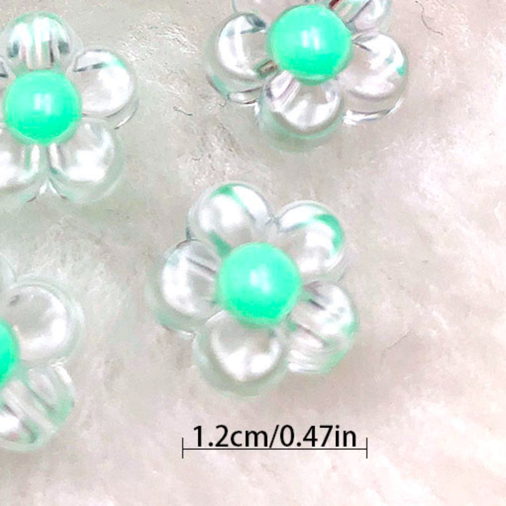 50pcs Acrylic Flower Beads for DIY Jewelry Accessories