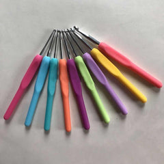 9pcs Colorful Handle Crochet Hooks Set 2-6mm Knitting Needles