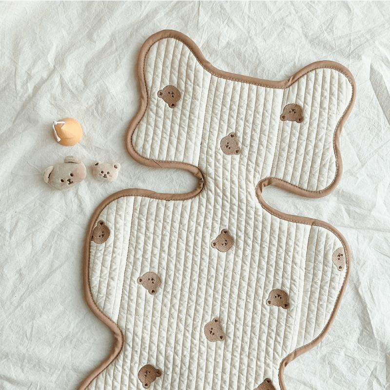 Baby Stroller Cushion Thin Cotton Embroidery Breathable All Seasons