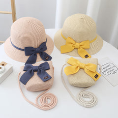 Kids Summer Beach Sun Hats Lotus Leaf Brim Outdoor Sun Protection Straw Cap