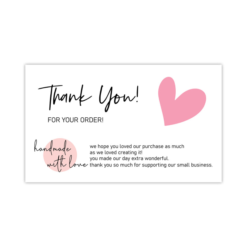 Pink Coated Paper Thank You Card Business Bag Gift Decoration