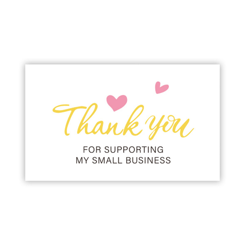 Pink Coated Paper Thank You Card Business Bag Gift Decoration