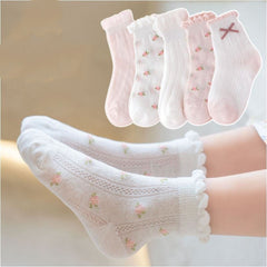 5 Pairs of Cute Kids Summer Socks, Ideal for Boys & Girls