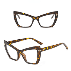 Cat Eye Clear Lens Glasses For Women Men Retro Tortoiseshell Spectacles