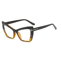 Cat Eye Clear Lens Glasses For Women Men Retro Tortoiseshell Spectacles
