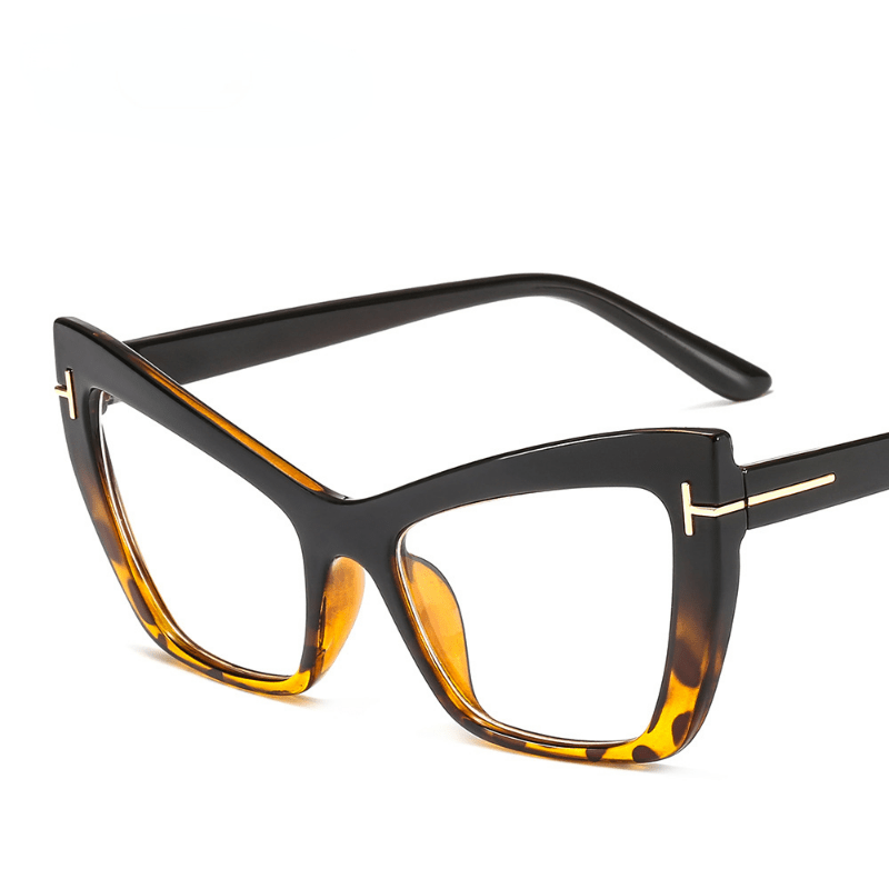 Cat Eye Clear Lens Glasses For Women Men Retro Tortoiseshell Spectacles
