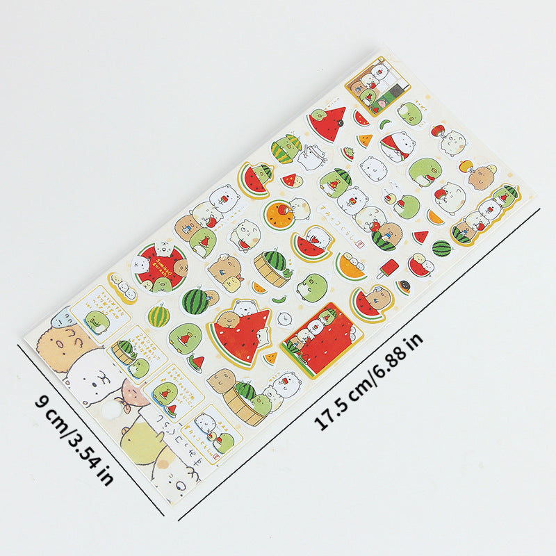 8 Sheets Even Hair Stationery Japanese Flat Stickers