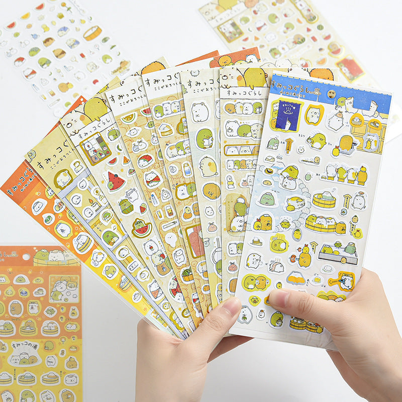 8 Sheets Even Hair Stationery Japanese Flat Stickers