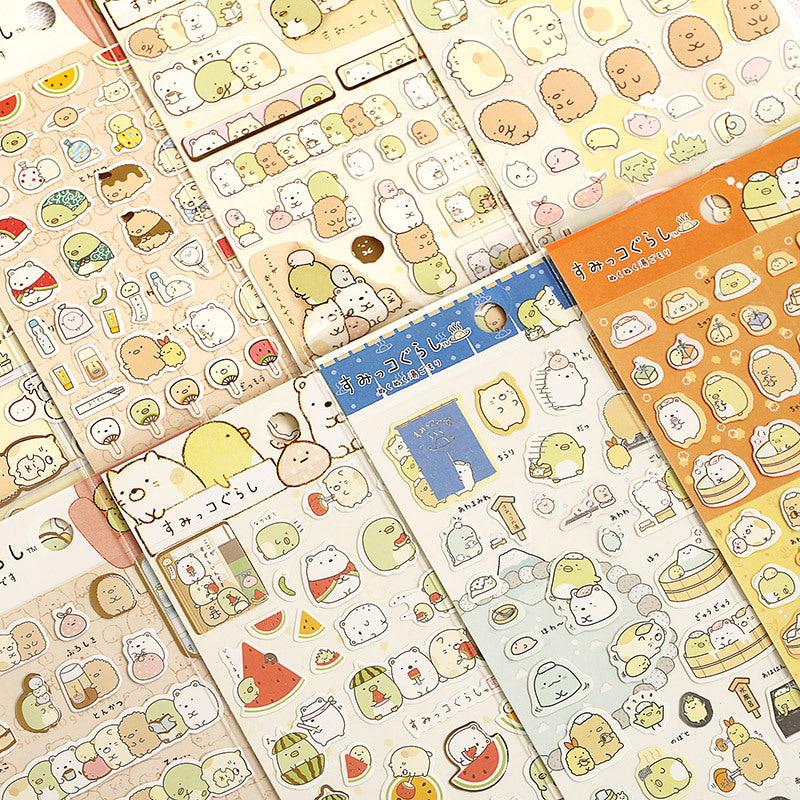 8 Sheets Even Hair Stationery Japanese Flat Stickers