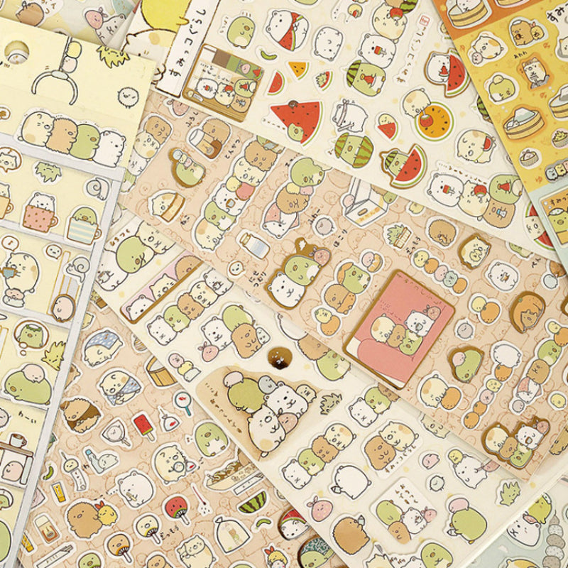 8 Sheets Even Hair Stationery Japanese Flat Stickers