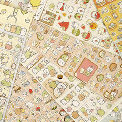 8 Sheets Even Hair Stationery Japanese Flat Stickers